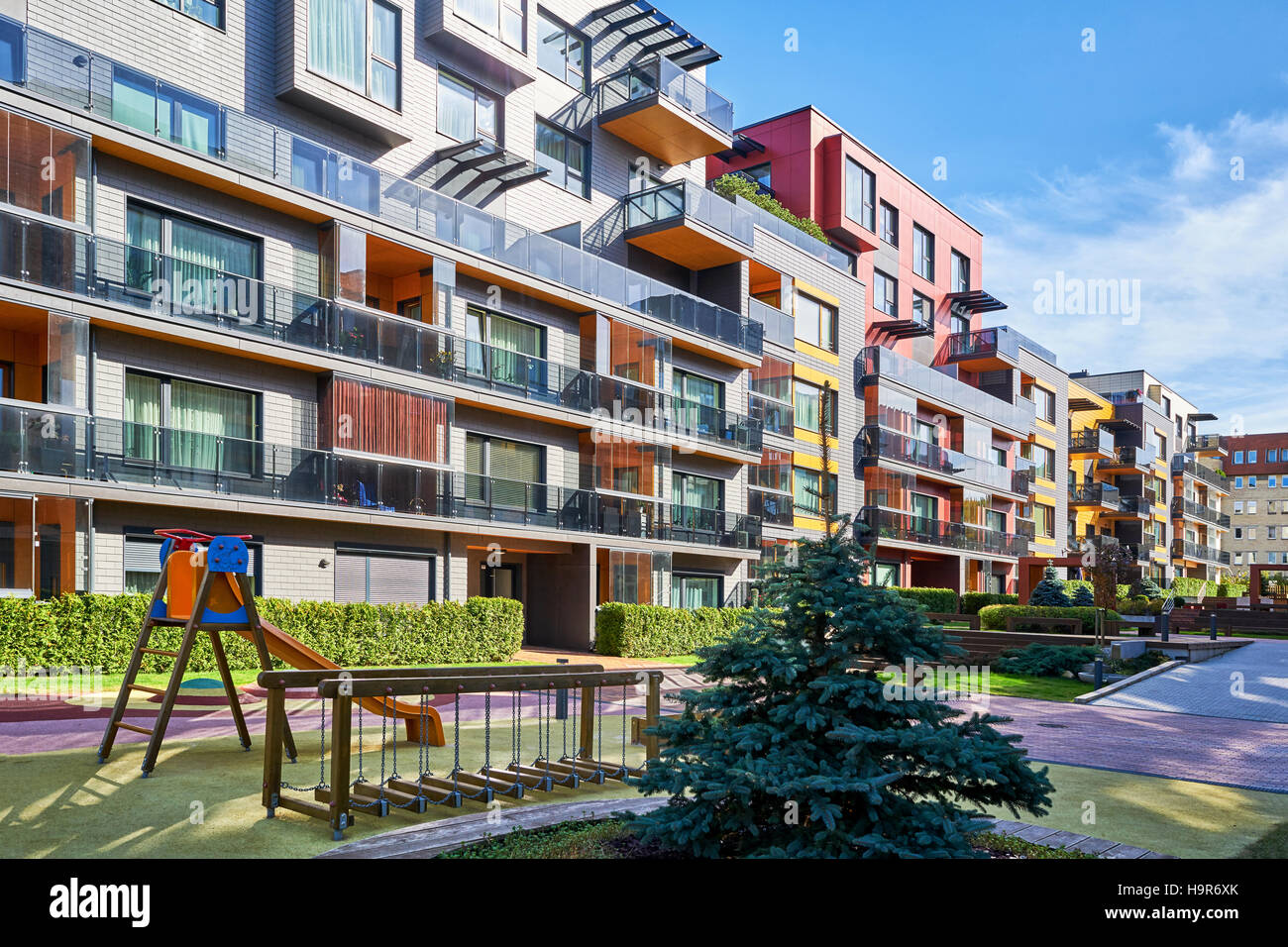Curated visual reference: Children Playground At Modern Complex Of Apartment Residential Photo Inspiration
