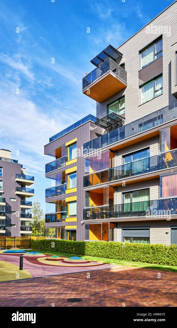 Modern complex of apartment residential buildings. And outdoor