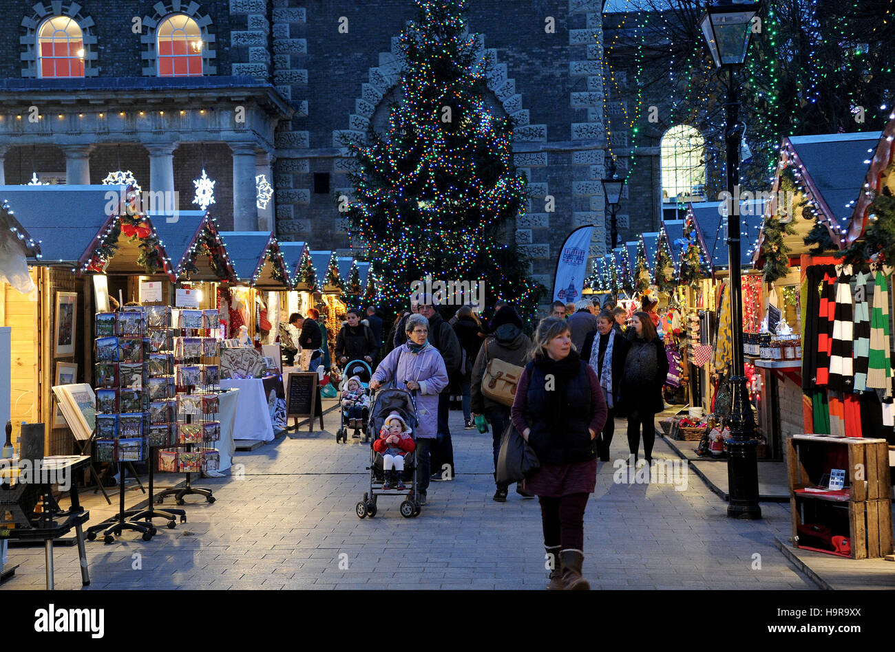 Salisbury Christmas Market opens, Wiltshire, UK Stock Photo Alamy