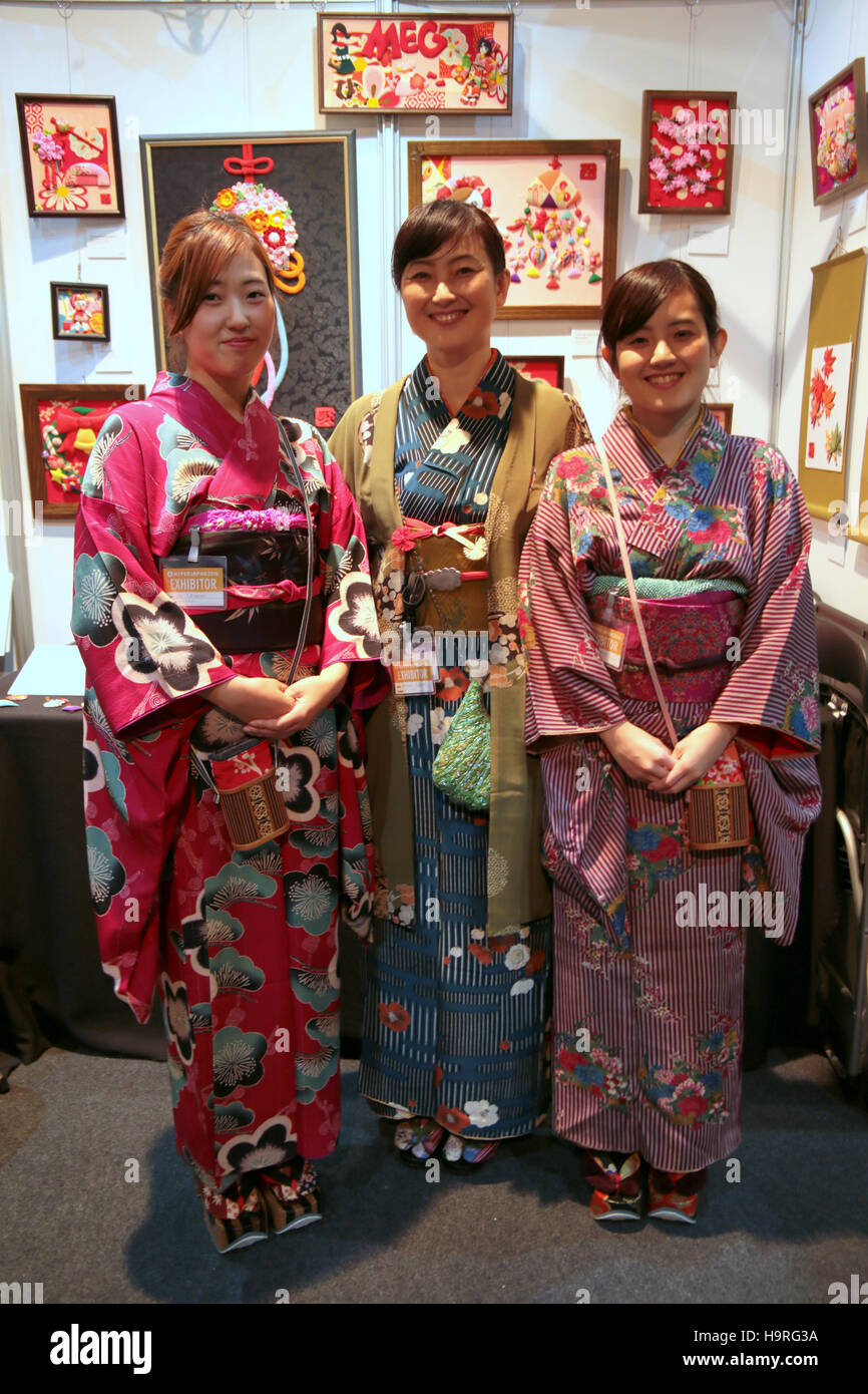 London UK 25 Nov 2016 Tobacco Docks open its doors to celebrate the culture of Japan , cosplay , manga comics, food ,Saki, sushi ,Wagashi ,traditional Japanese sweets,Japanese tea kettles ,mask Furyu Dance mask,Japanese handcrafted items,music and traditional Japanese culture @Paul Quezada-Neiman/Alamy Live News Stock Photo