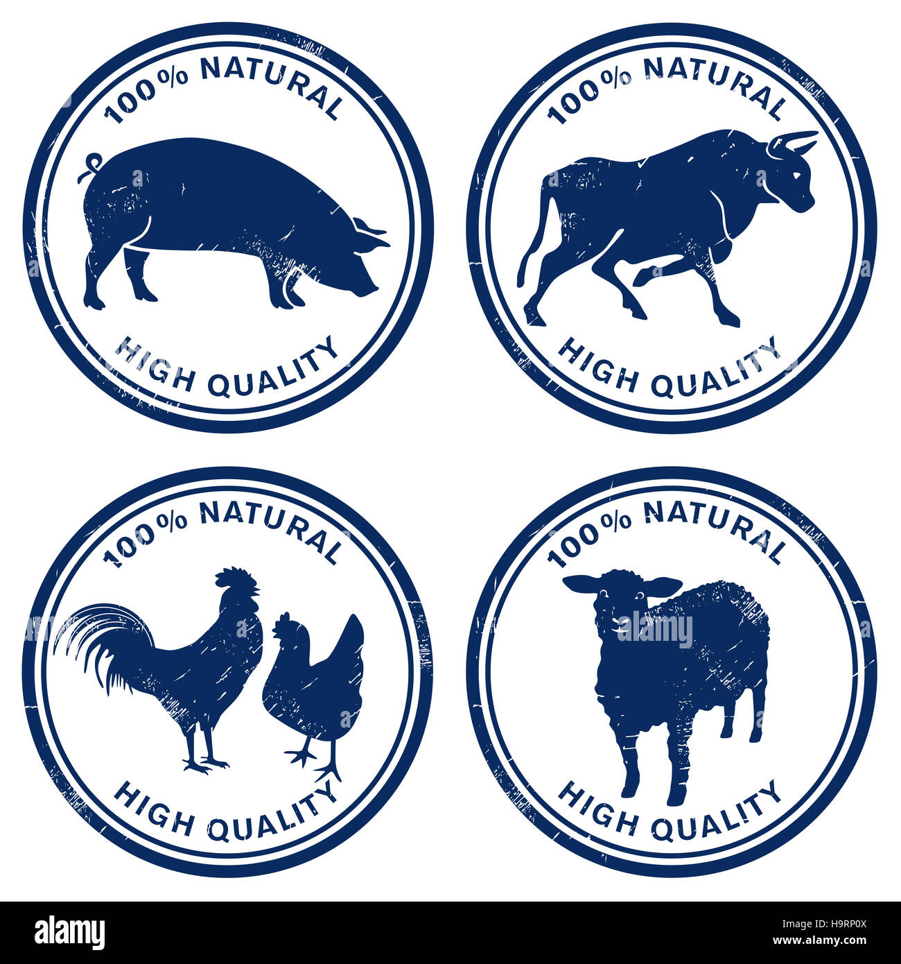 Quality meat stamp, cattle breeding Stock Photo Alamy