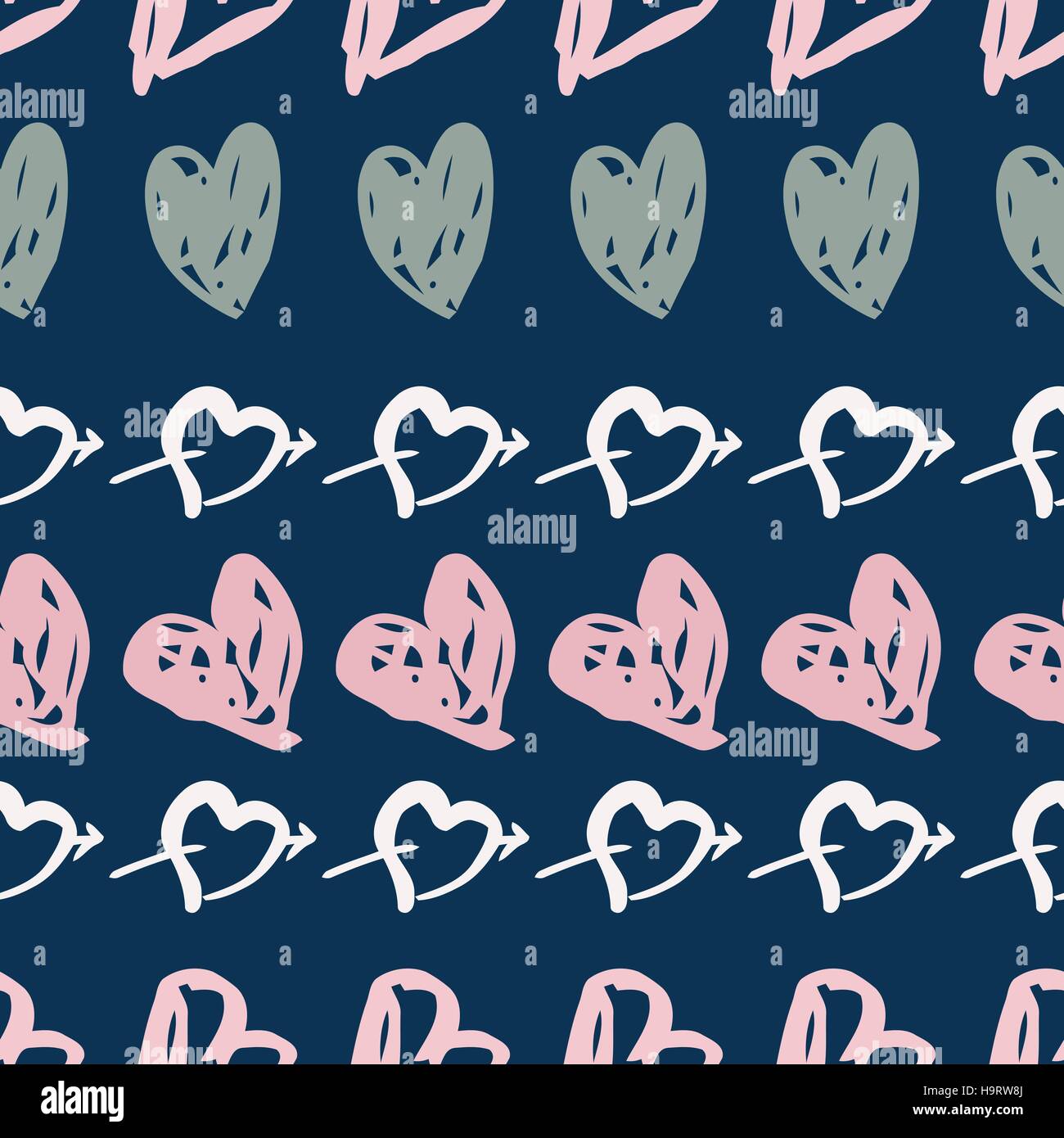 Doodle seamless pattern with hearts Stock Vector Image & Art - Alamy