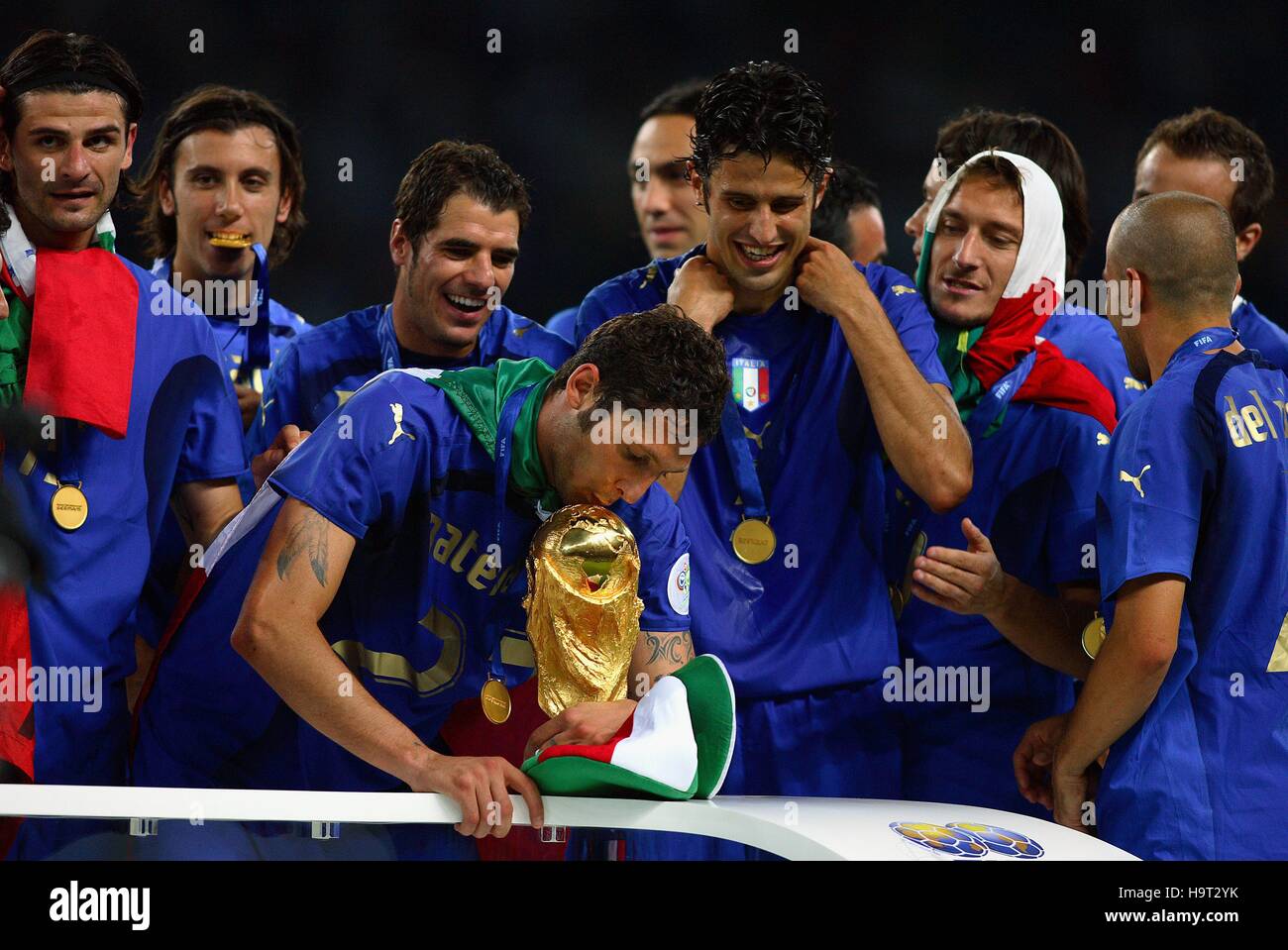 MATERAZZI GROSSO & TOTTI ITALY V FRANCE OLYMPIC STADIUM BERLIN GERMANY 09 July 2006 Stock Photo