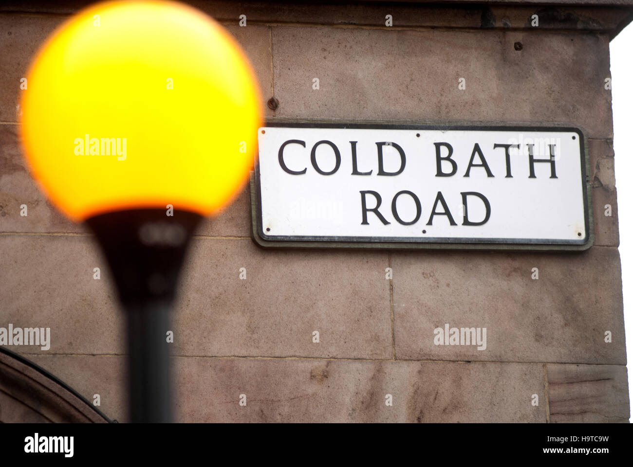 Cold Bath Lane street sign, Harrogate Stock Photo - Alamy