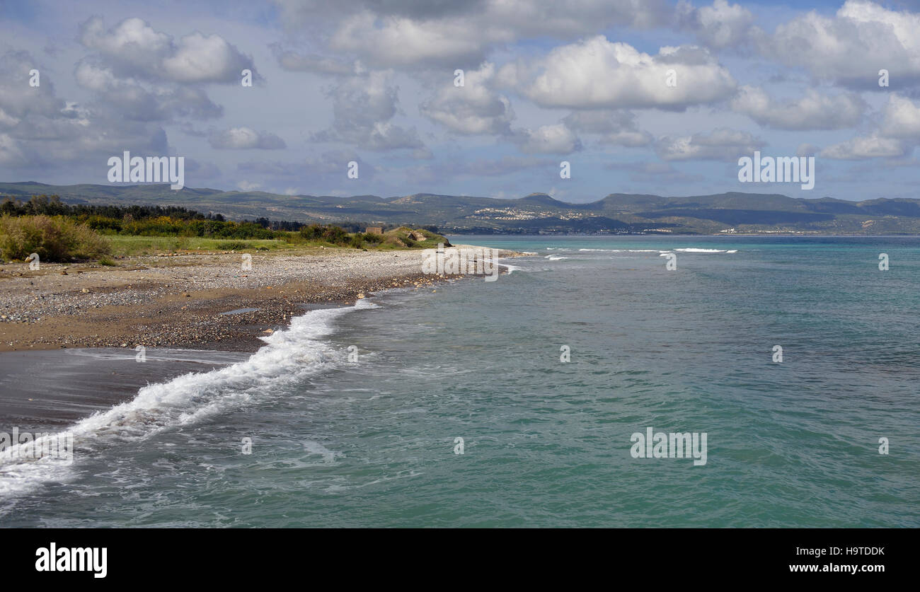 Akamas Peninsula, Chrysohou Bay, Cyprus View west from Limni Dock Stock Photo