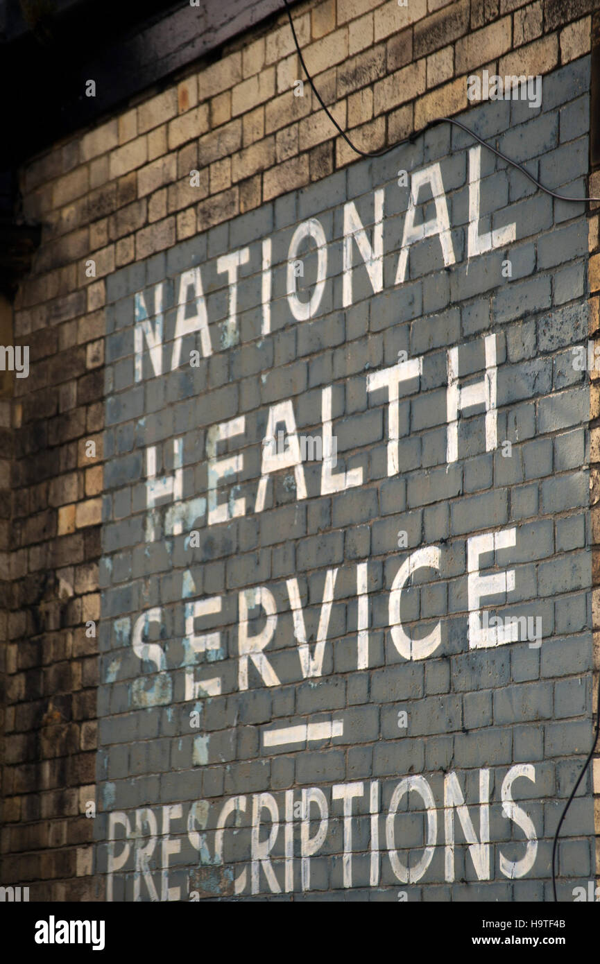 National Health Service Prescriptions sign, Westoe Stock Photo