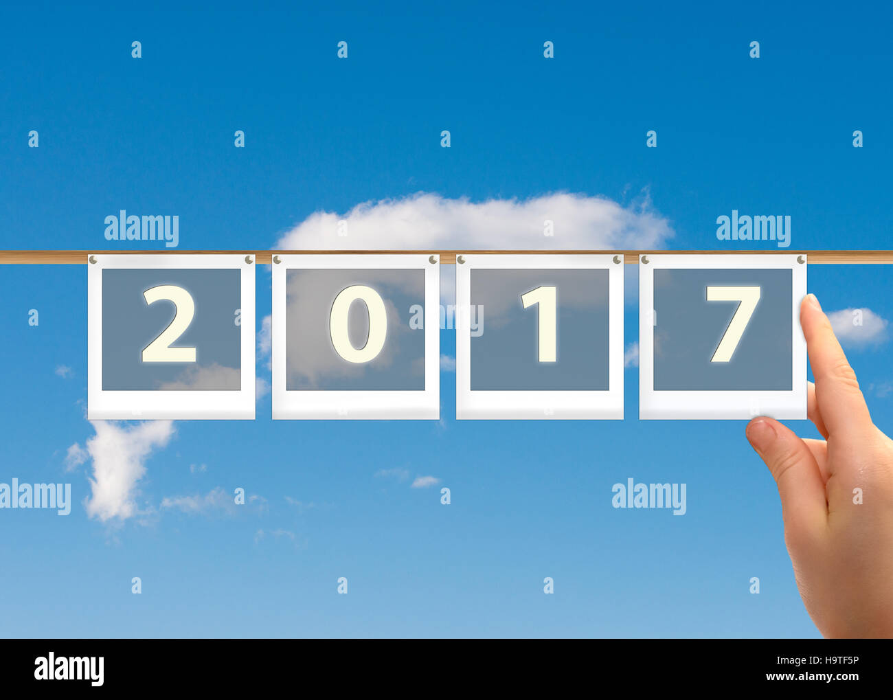 some collage photos representing 2017 (year) Stock Photo