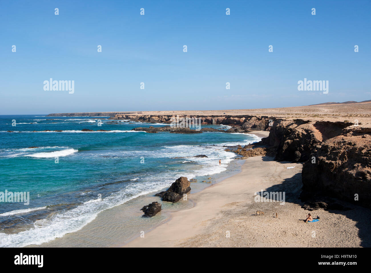 Playa de Ojos at El Puerto de la Cruz, Peninsula Jandia, Fuerteventura, Canary Islands, Spain Stock Photo