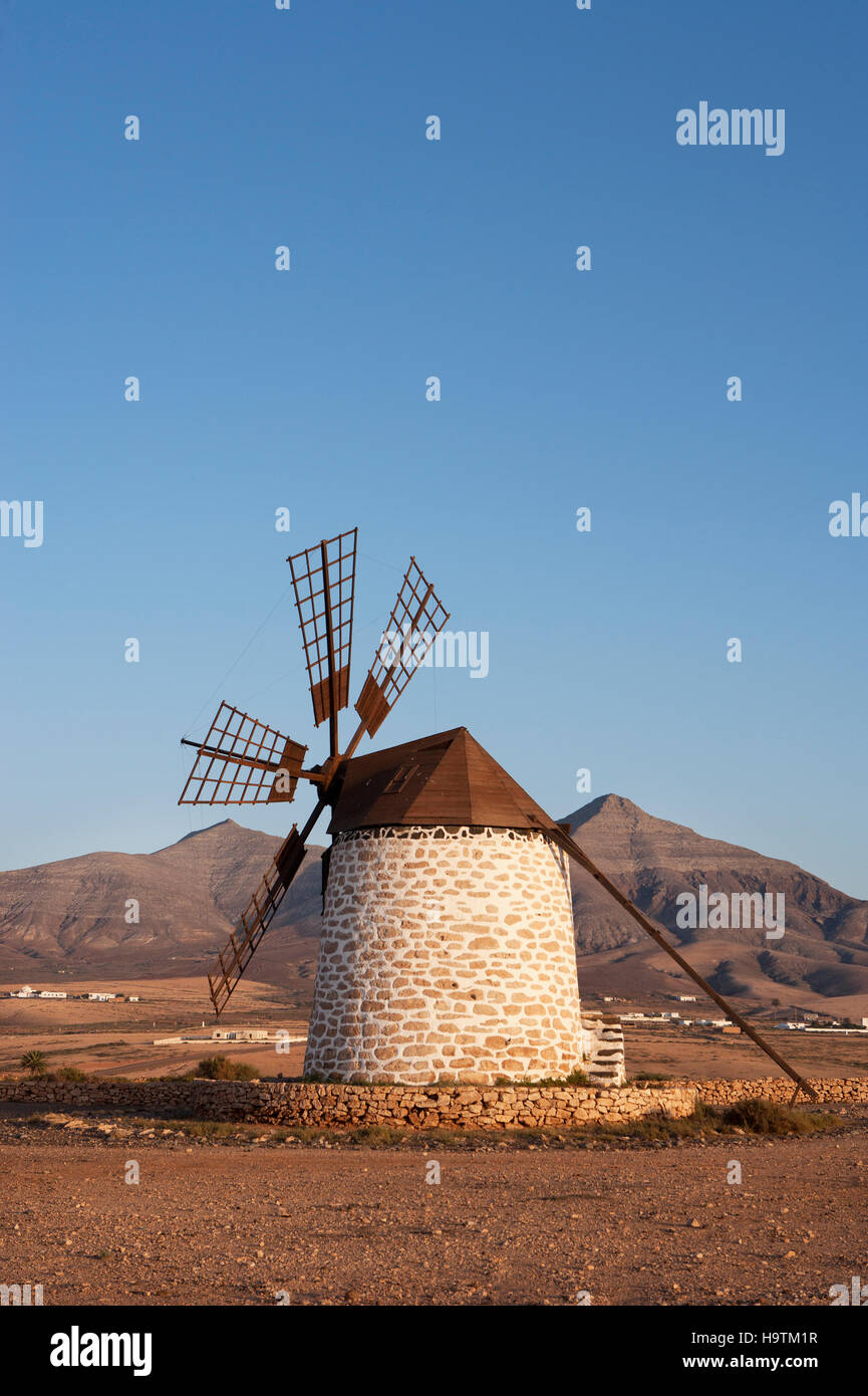 Old windmill at Tefia, Fuerteventura, Canary Islands, Spain Stock Photo