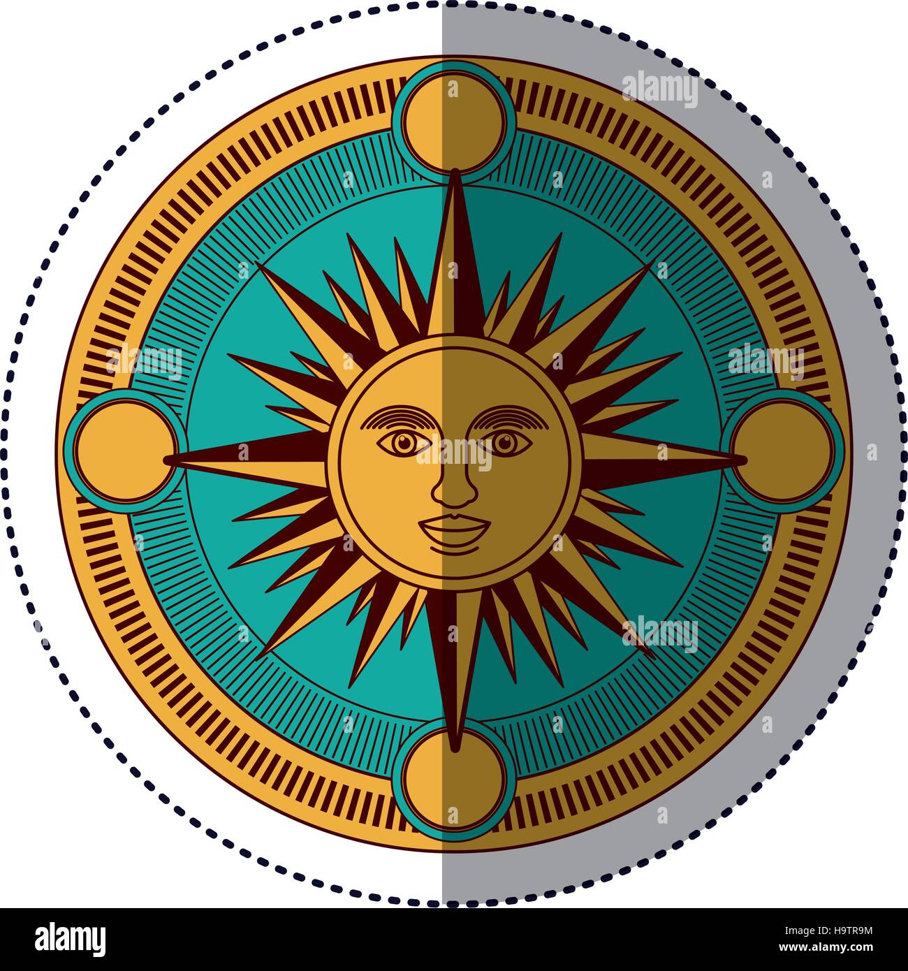 Isolated sun inside compass design Stock Vector Image & Art Alamy
