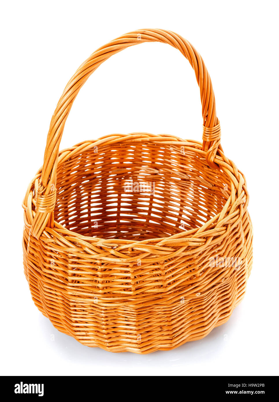 empty wicker basket on white Stock Photo Alamy