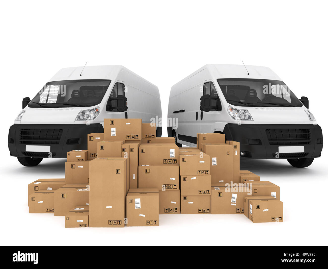 Prepare shipping. 3D Rendering Stock Photo