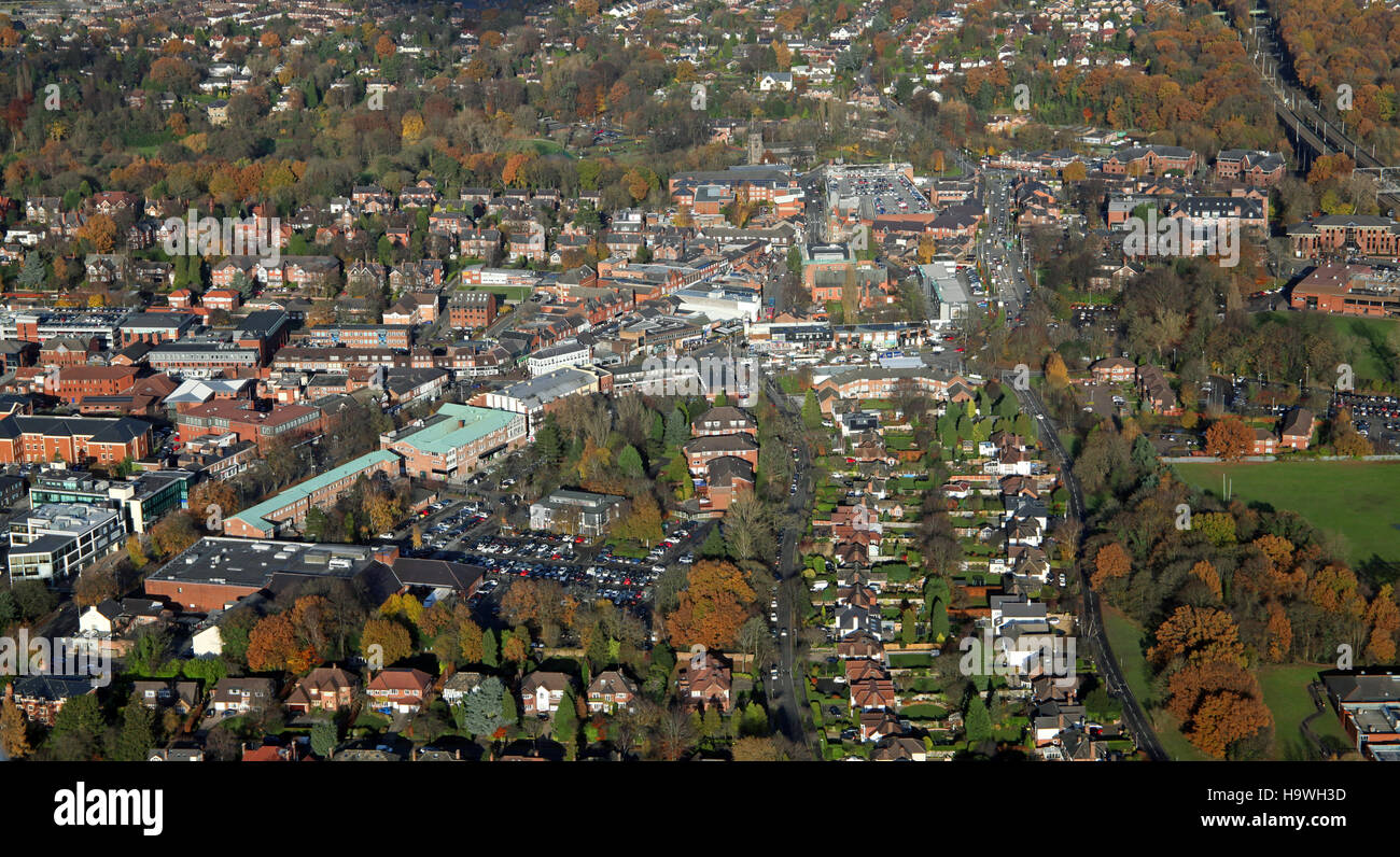 aerial view of Wilmslow town centre, Cheshire, UK Stock Photo Alamy