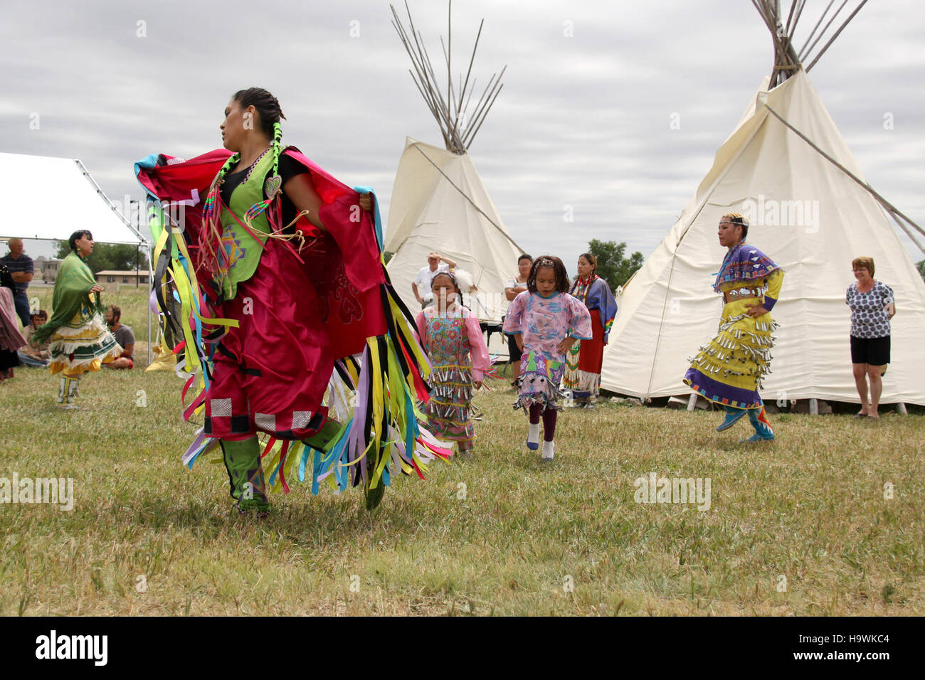 The Fancy Shawl Dance, performed by Native American dancers at Badlands ...
