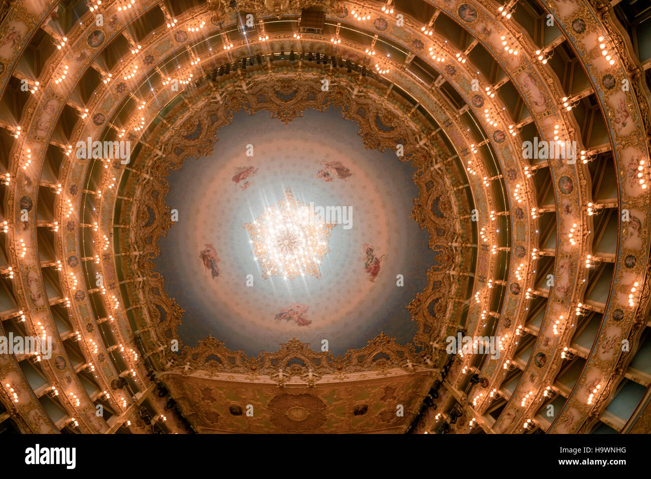 La Fenice opera theater, Ceiling, Venedig, Venezia, Venice, Italia, Europe, Stock Photo