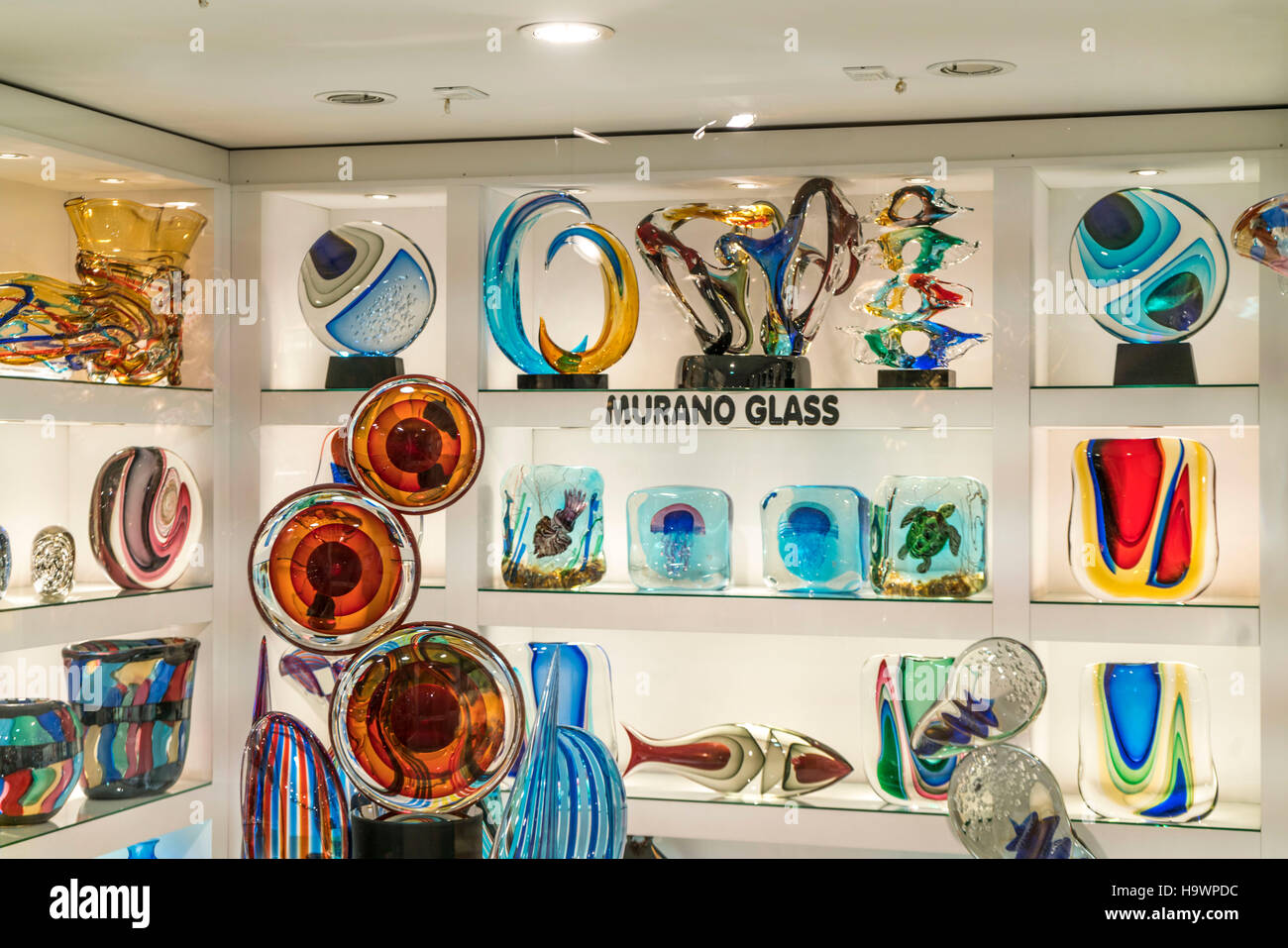 Murano Glass Shop  , Venedig, Venezia, Venice, Veneto, Italy, Italia, Europe, Stock Photo