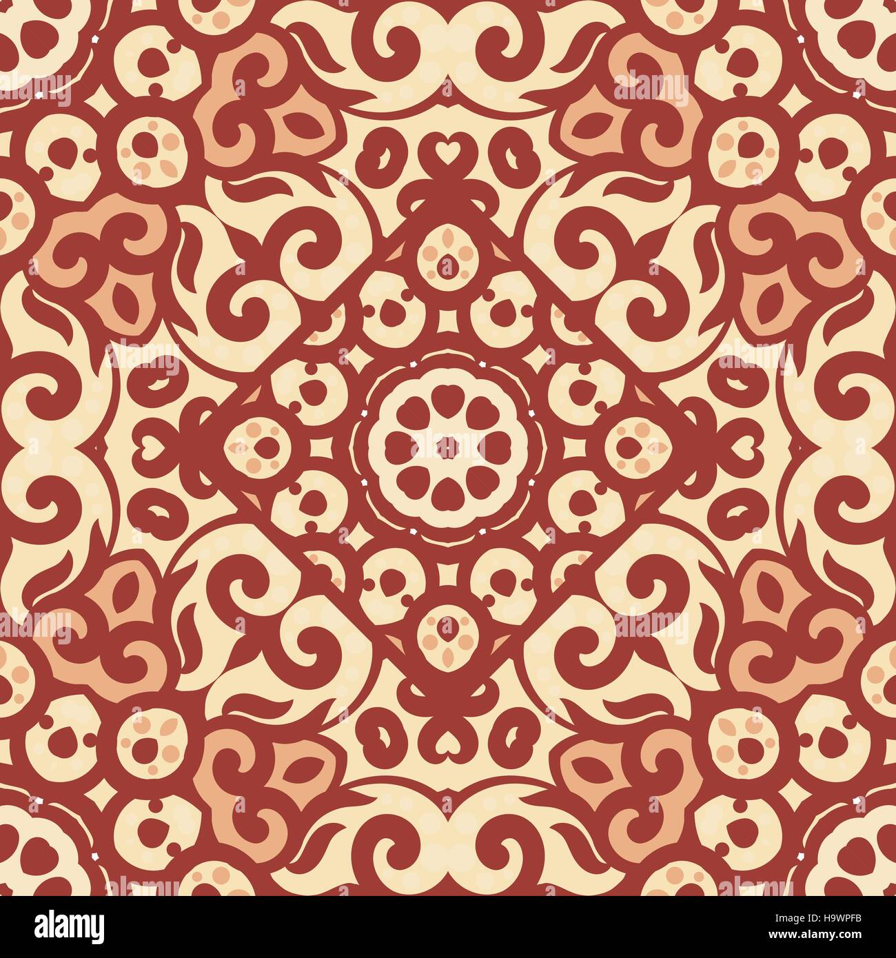 Vector seamless pattern with bright ornament. Tile in Eastern style ...