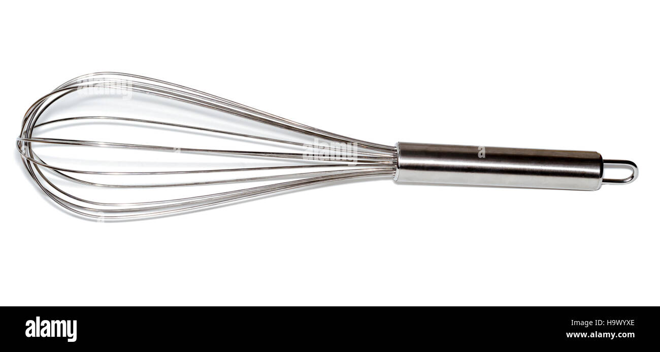 Stainless balloon whisk isolated in white background Stock Photo