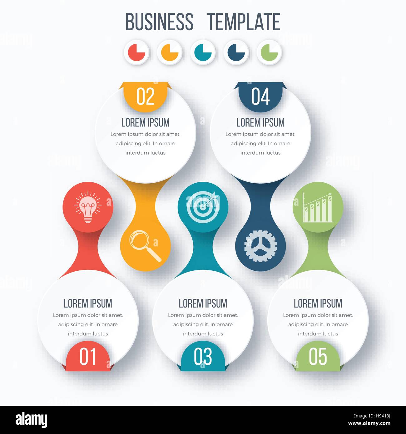 Infographics template five options with circle Stock Vector Image & Art ...