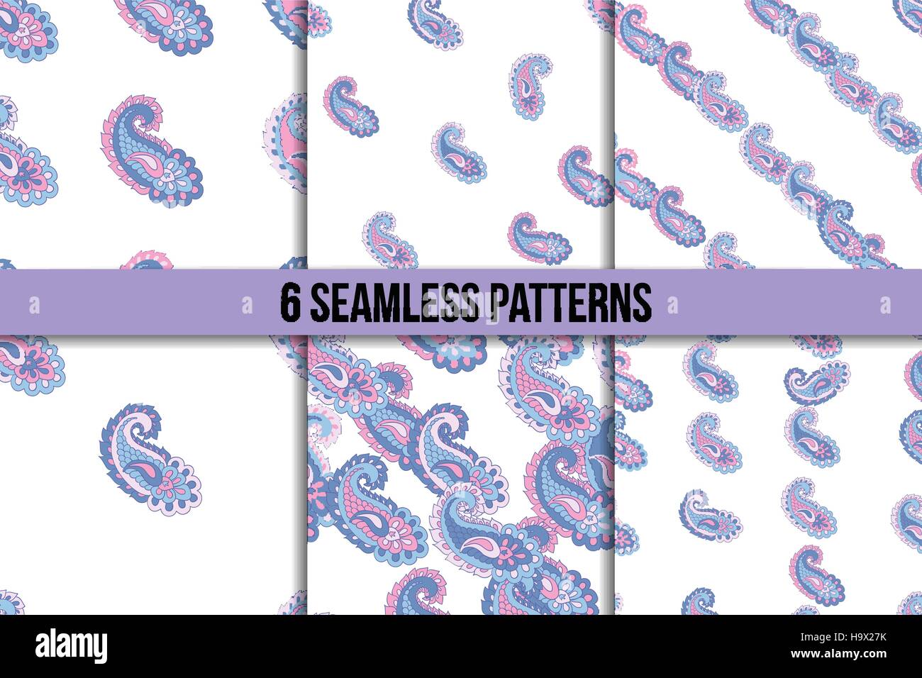Seamless paisley pattern set Stock Vector Image & Art - Alamy