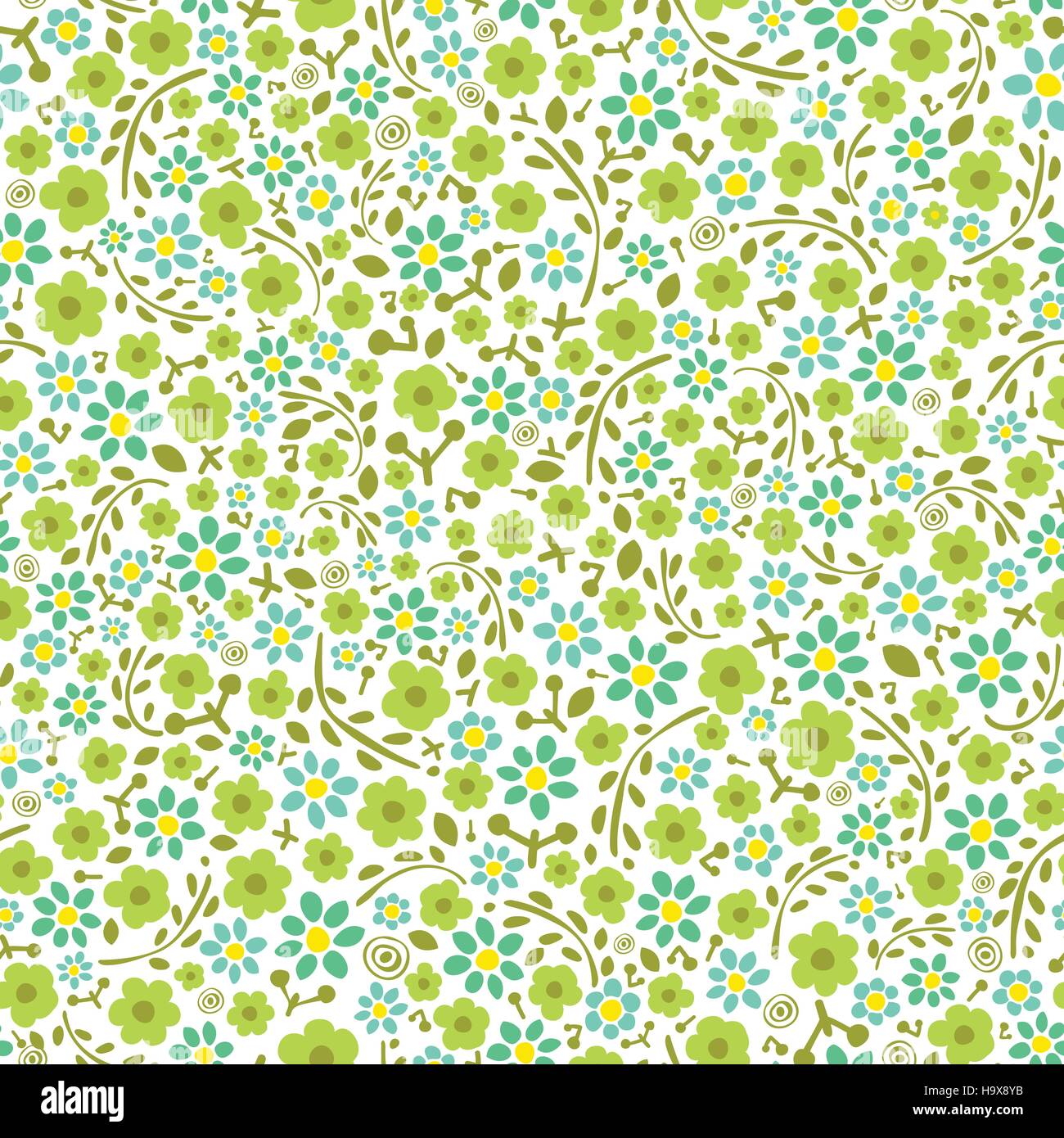 Seamless background with green flowers Stock Vector Image & Art - Alamy