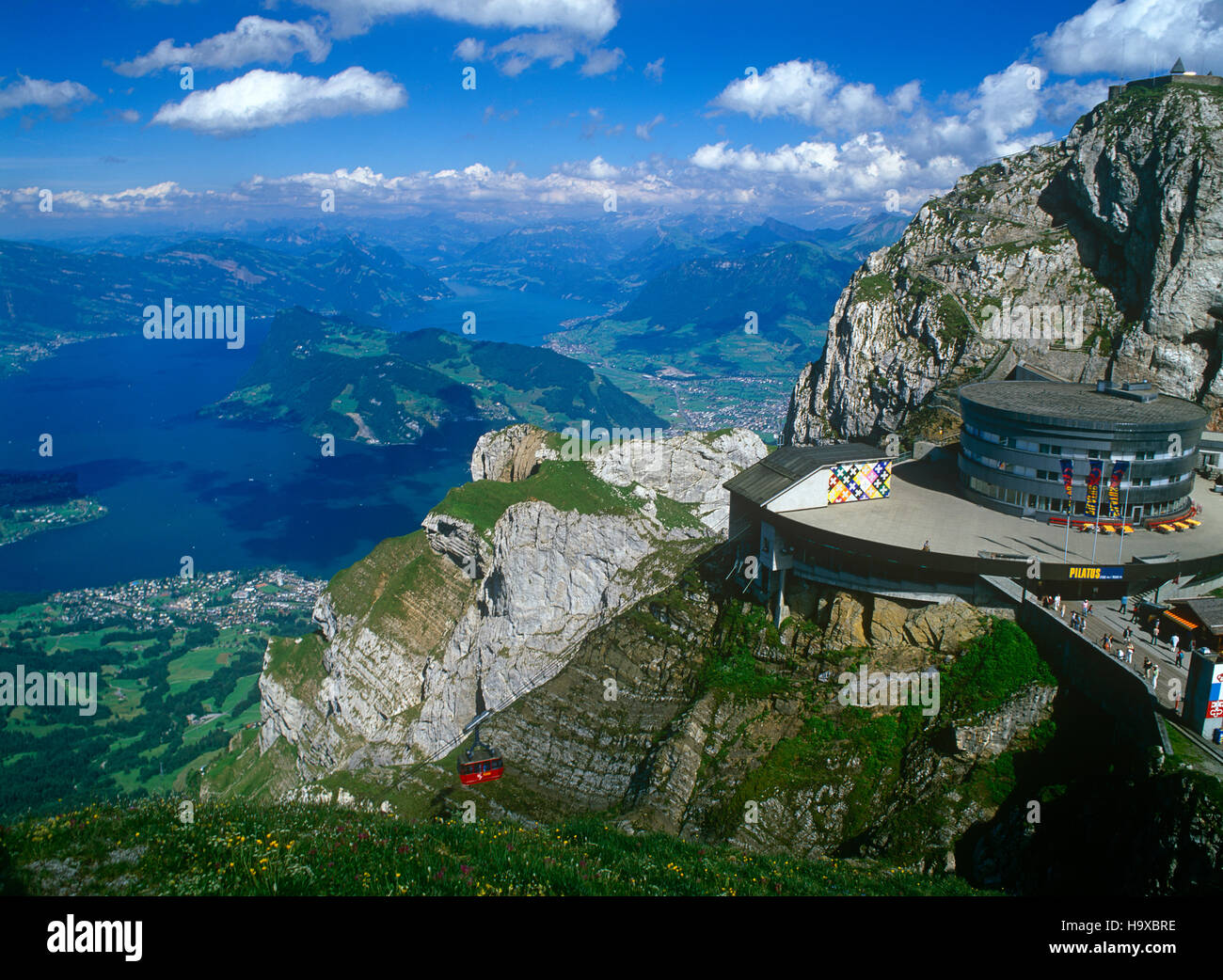 Mount Pilatus and Lake Lucerne, Bernese Oberland, Switzerland Stock Photo