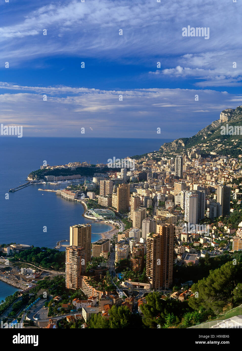 Elevated view of Monte Carlo, Monaco Stock Photo Alamy