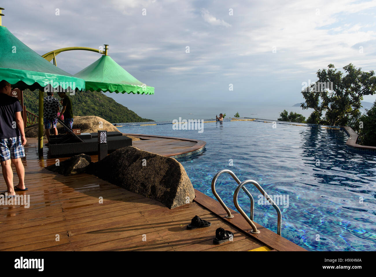 Pool of Birdsnest Resort near Sanya, Hainan island, China Stock Photo