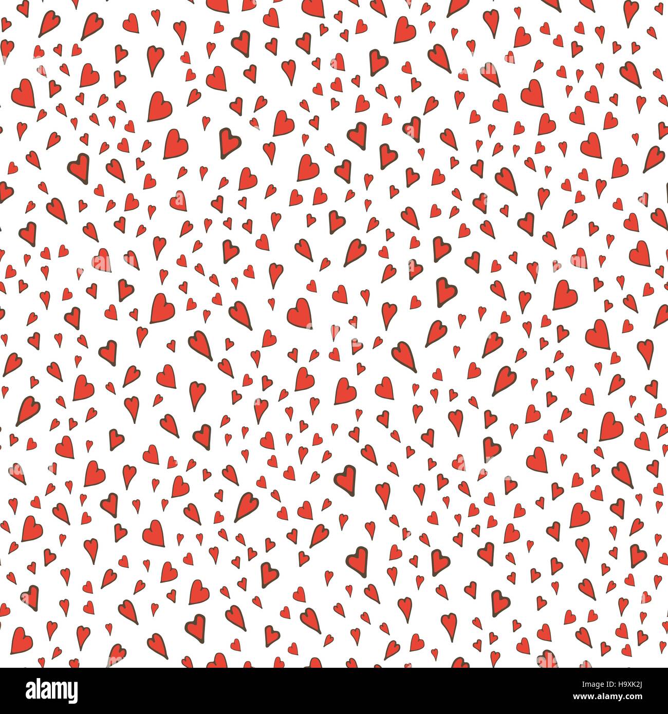 Cute hearts seamless pattern isolated on white background Stock Vector ...