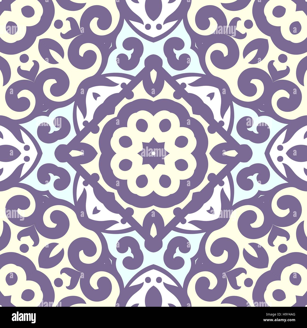 Vector seamless pattern with bright ornament. Tile in Eastern style ...