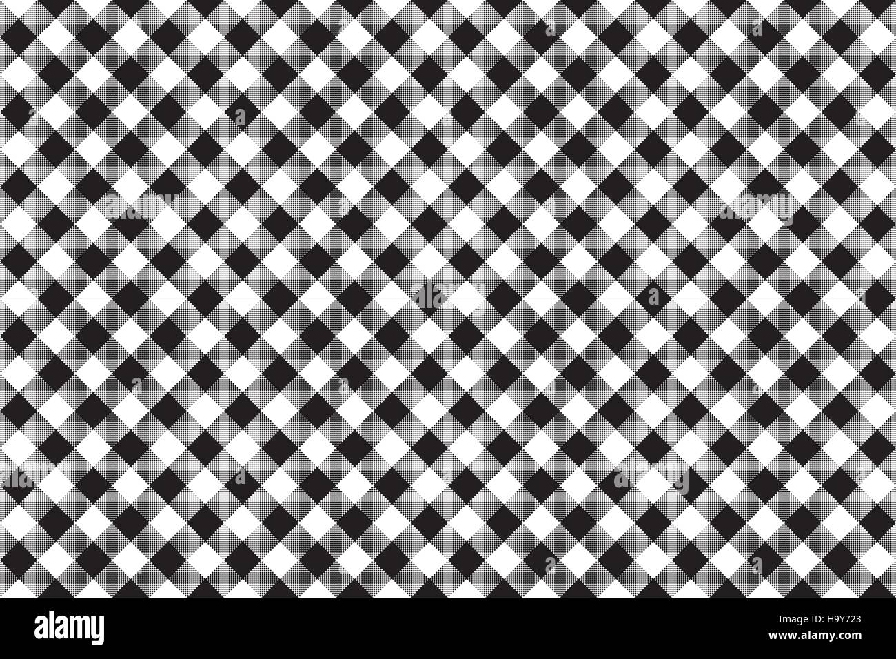 Black white checkerboard check diagonal seamless background. Vector ...