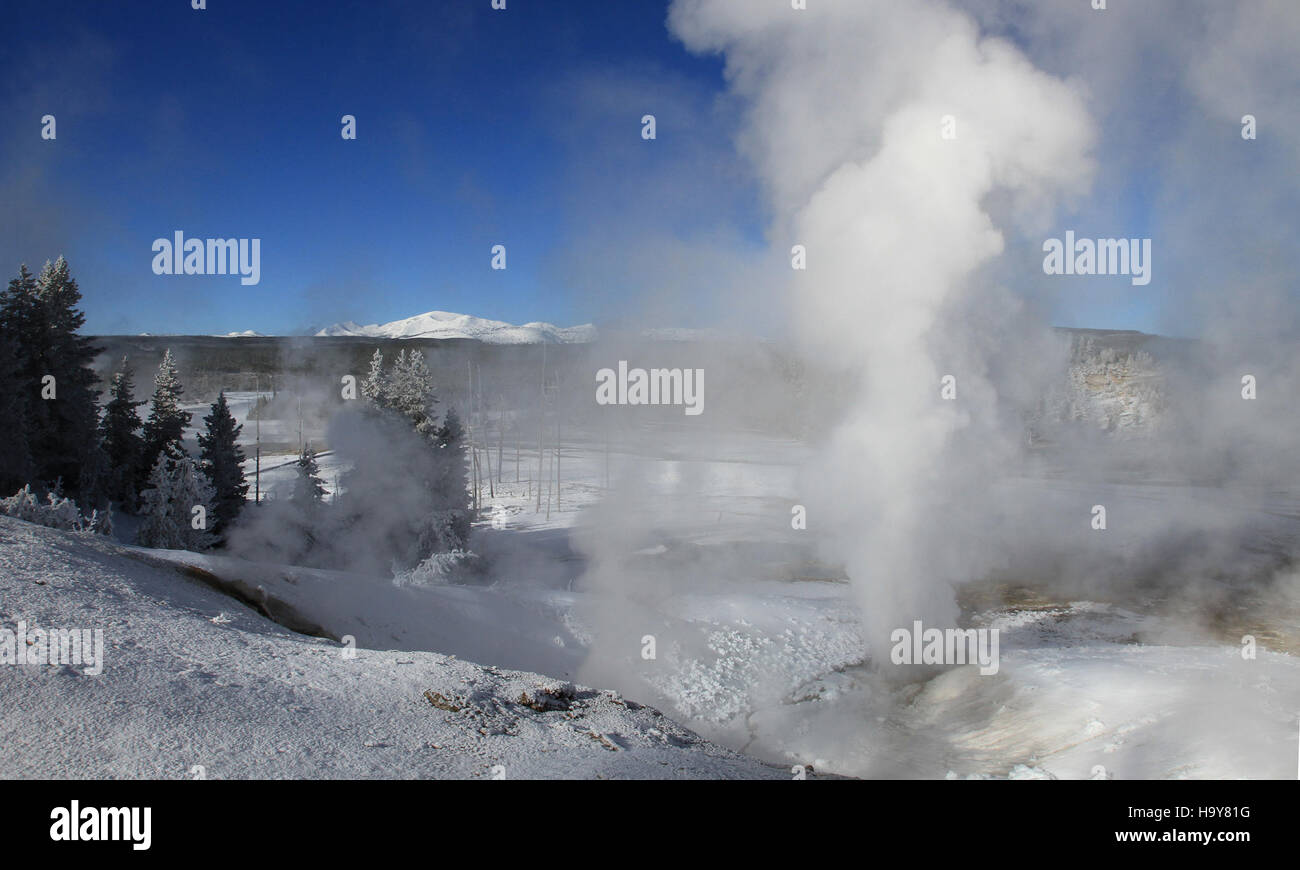 The Norris Geyser Basin in Yellowstone National Park is known for its ...