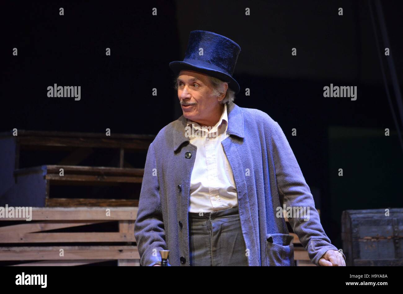 Naples, Italy. 24th Nov, 2016. Tato Russo Neapolitan actor brings to the stage the cafe chantant show with his company at the theater Gelsomino Afragola in Italy. © Angela Acanfora/Pacific Press/Alamy Live News Stock Photo