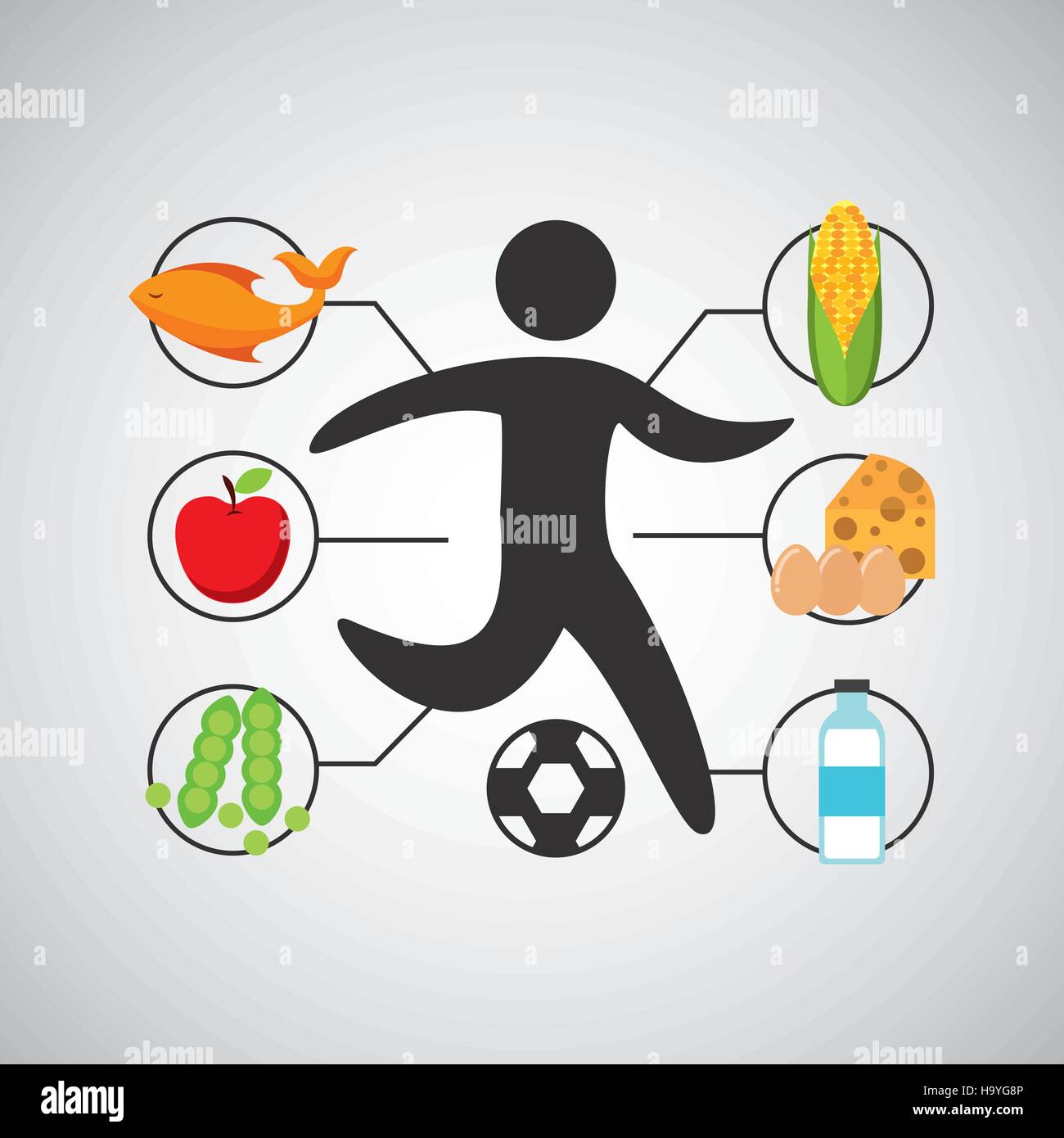 sport man soccer nutrition health vector illustration eps 10 Stock Vector