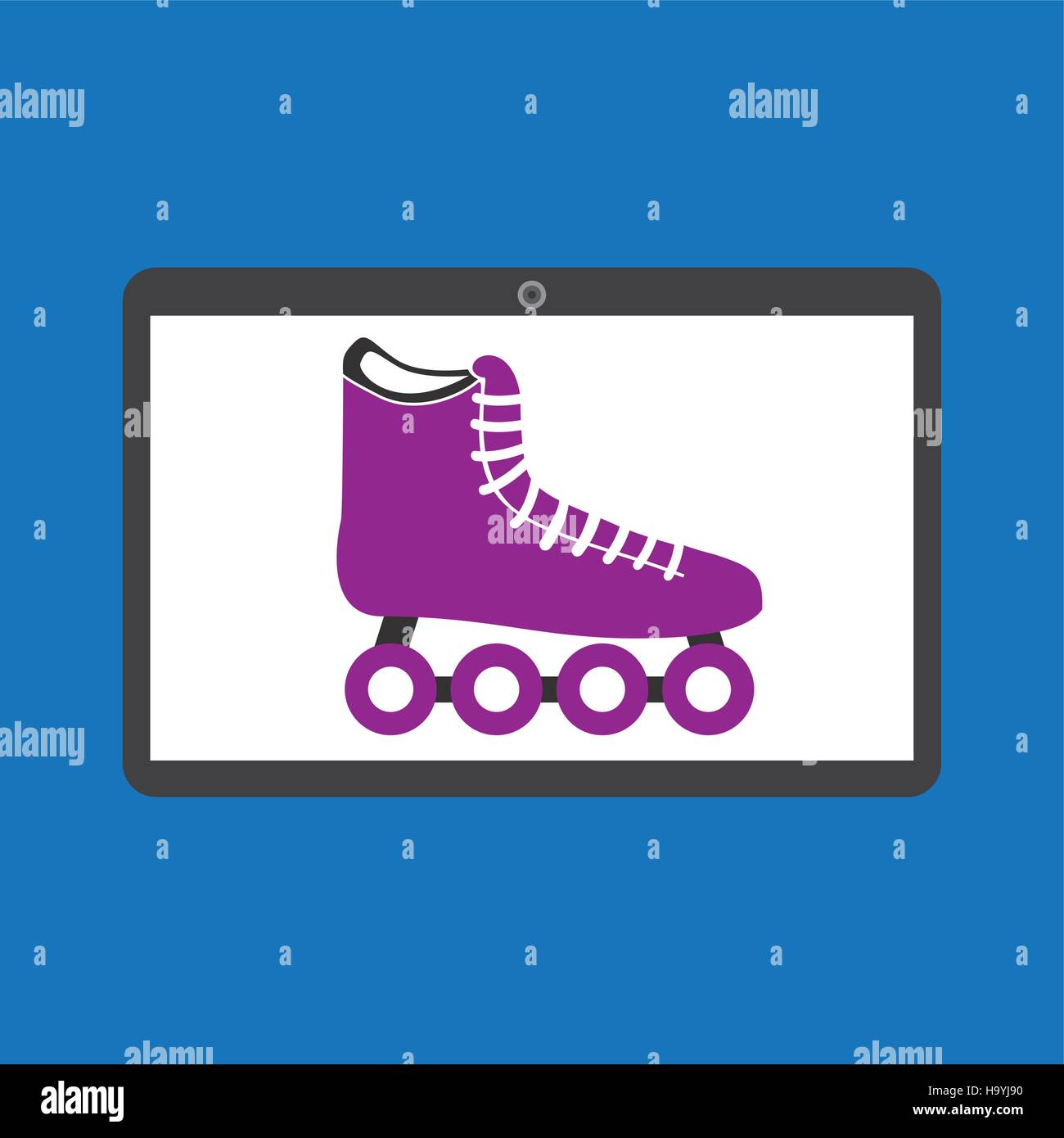 sport laptop app concept roller skate vector illustration eps 10 Stock