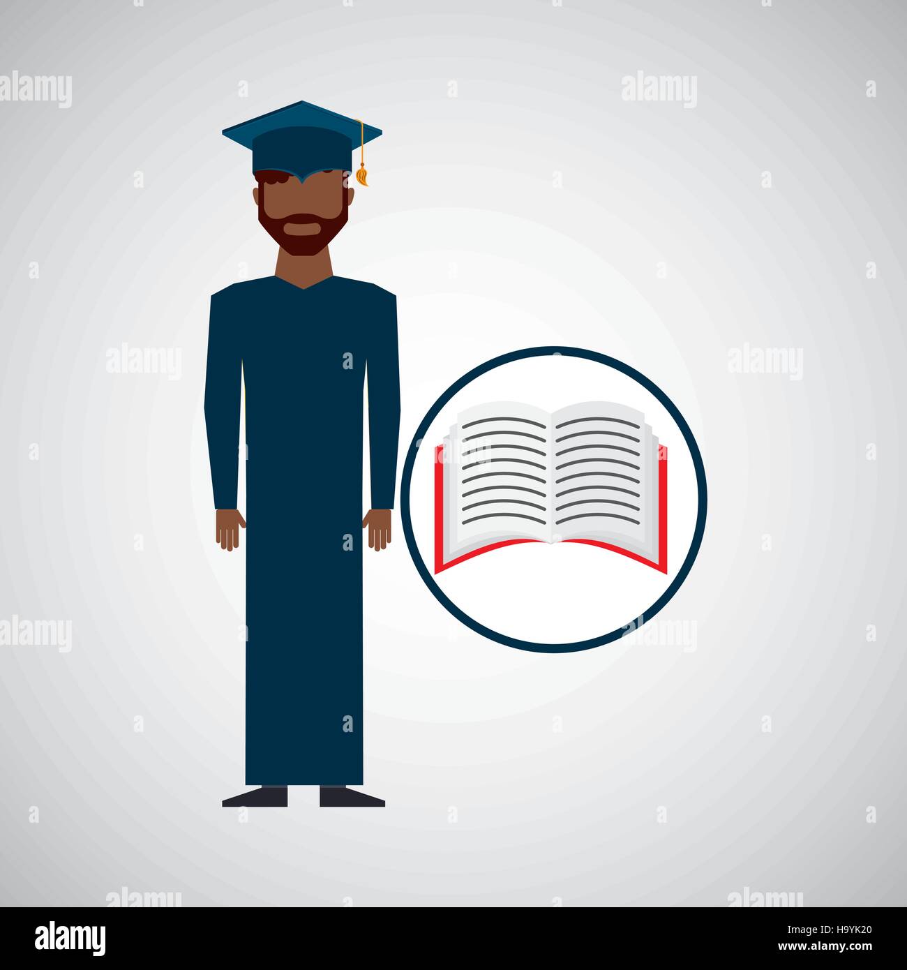 graduate student man open book vector illustration eps 10 Stock Vector ...