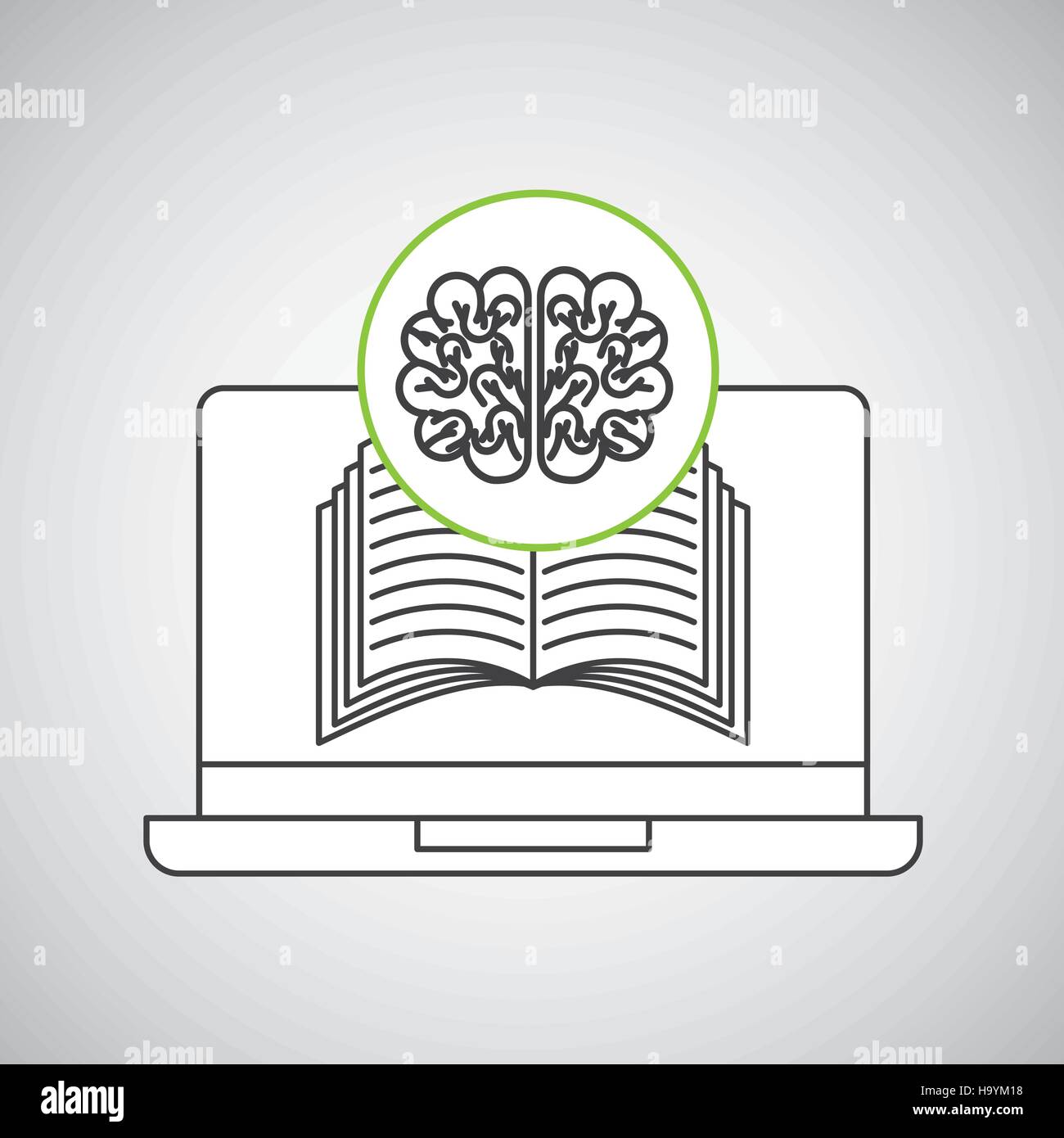 learn online book brain intellect vector illustration eps 10 Stock ...