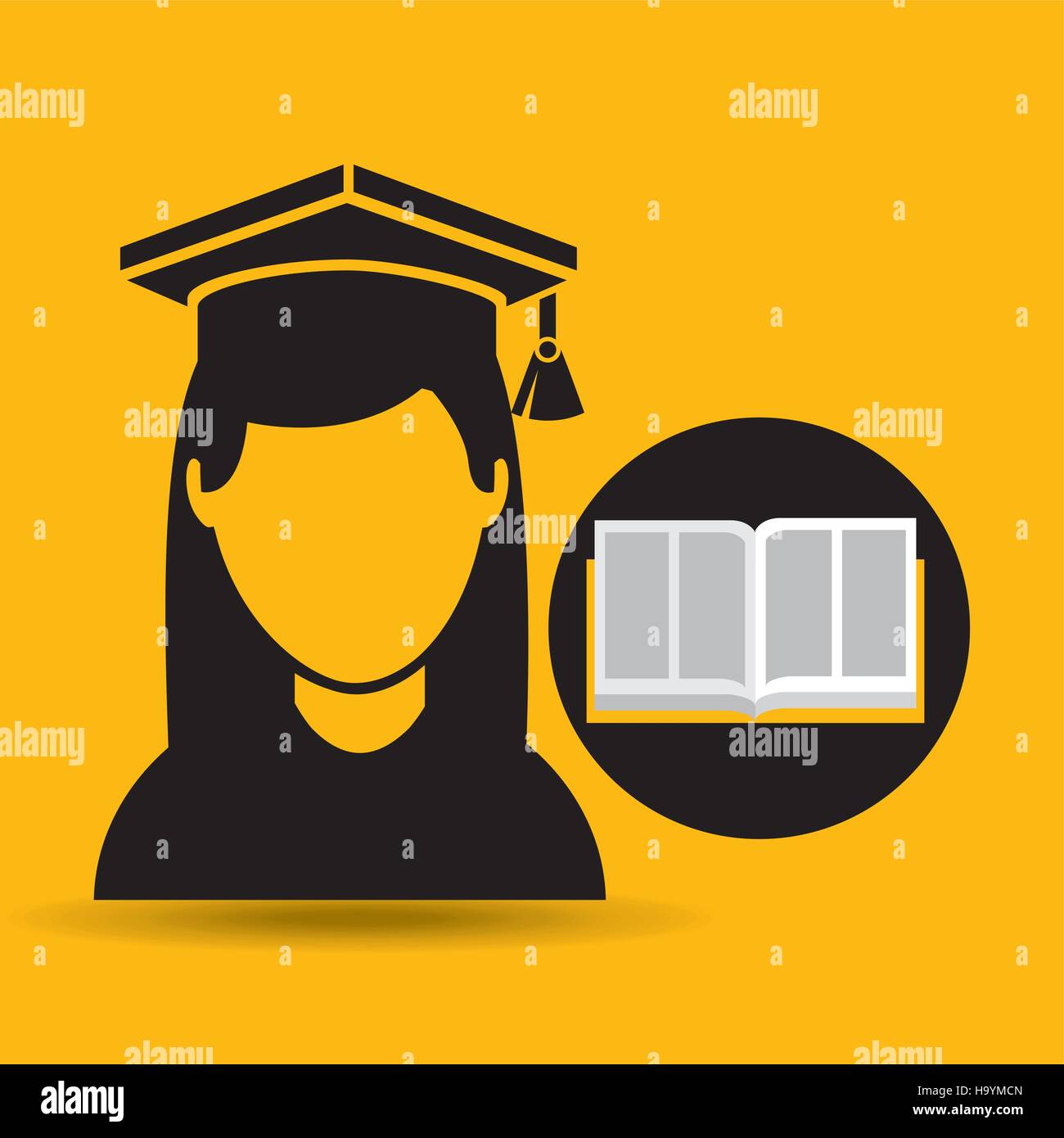 education opened book girl graduate vector illustration eps 10 Stock ...