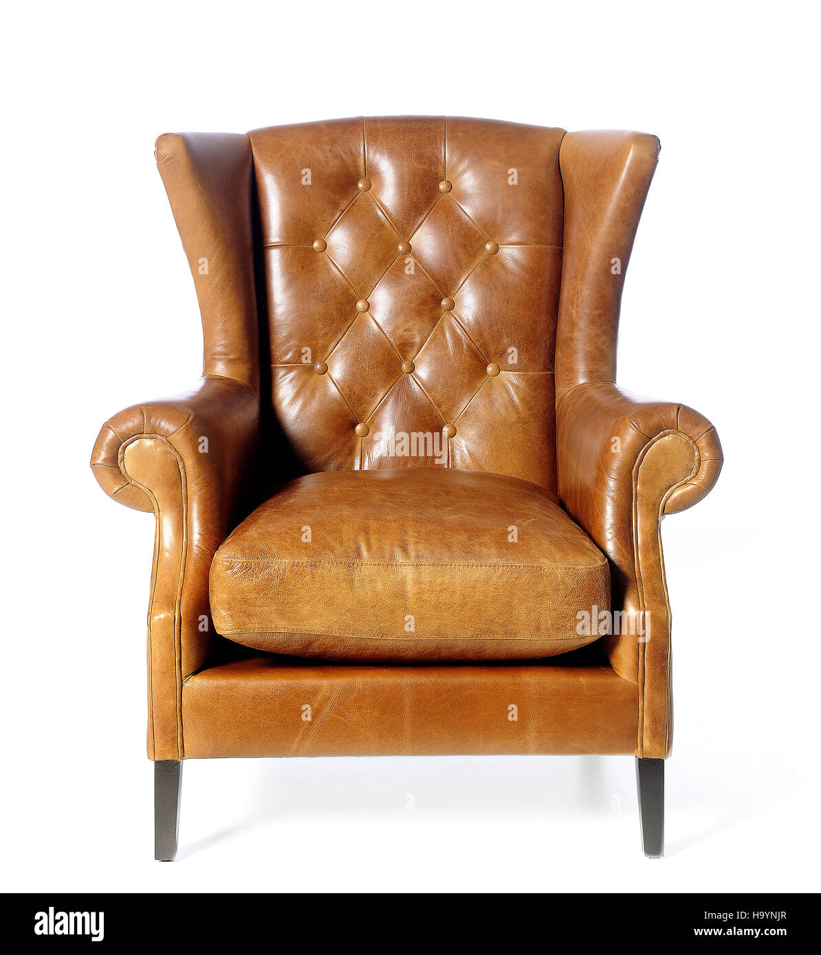 Luxury brown armchair isolated on white background Stock Photo Alamy