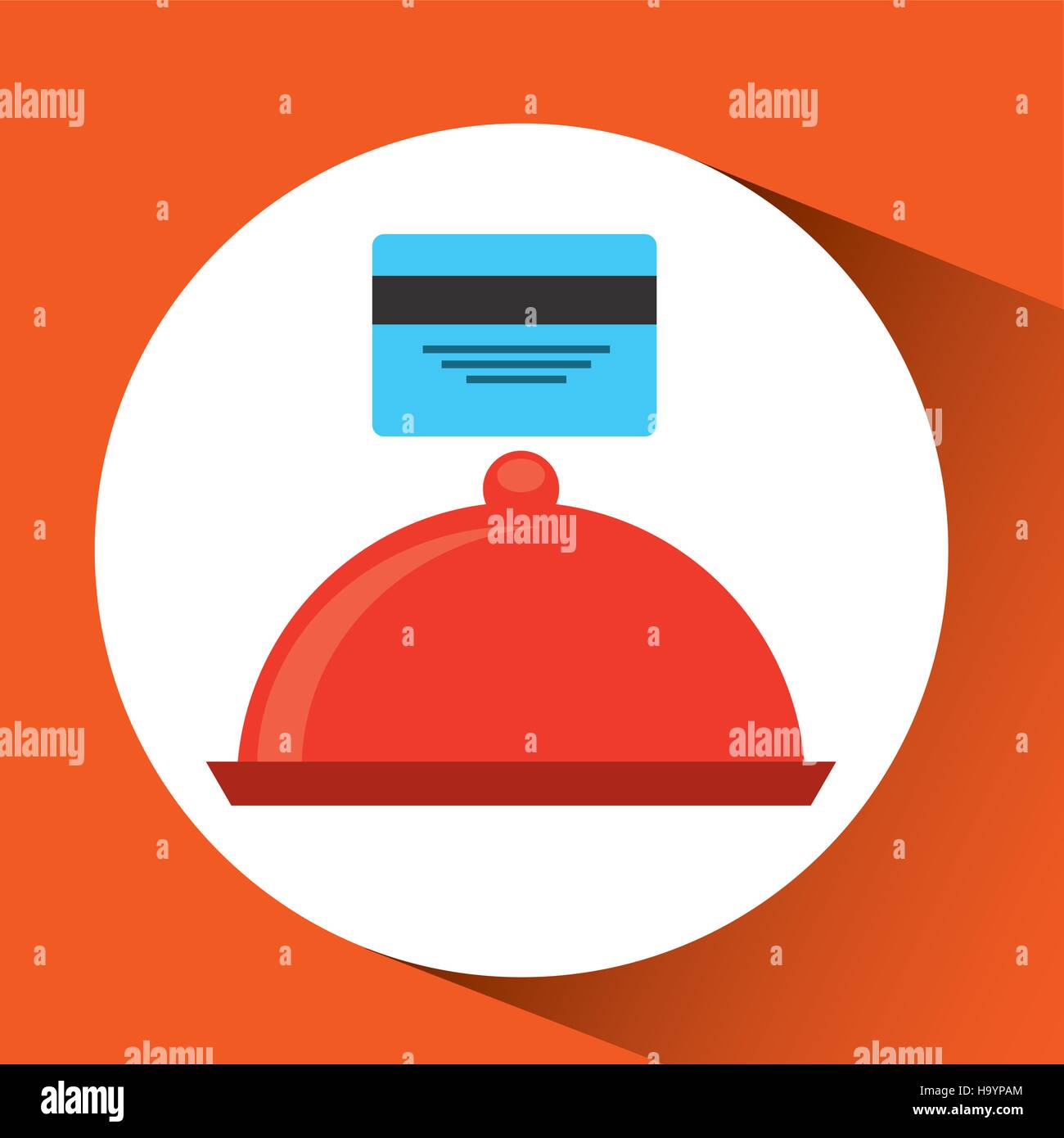 payment credit card delivery food platter tray vector illustration eps