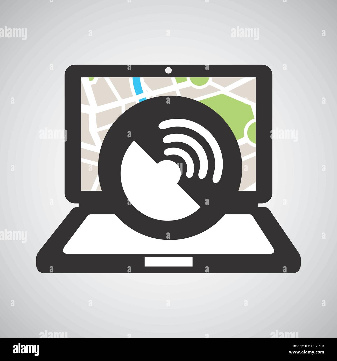 connection laptop map gps vector illustration eps 10 Stock Vector Image ...