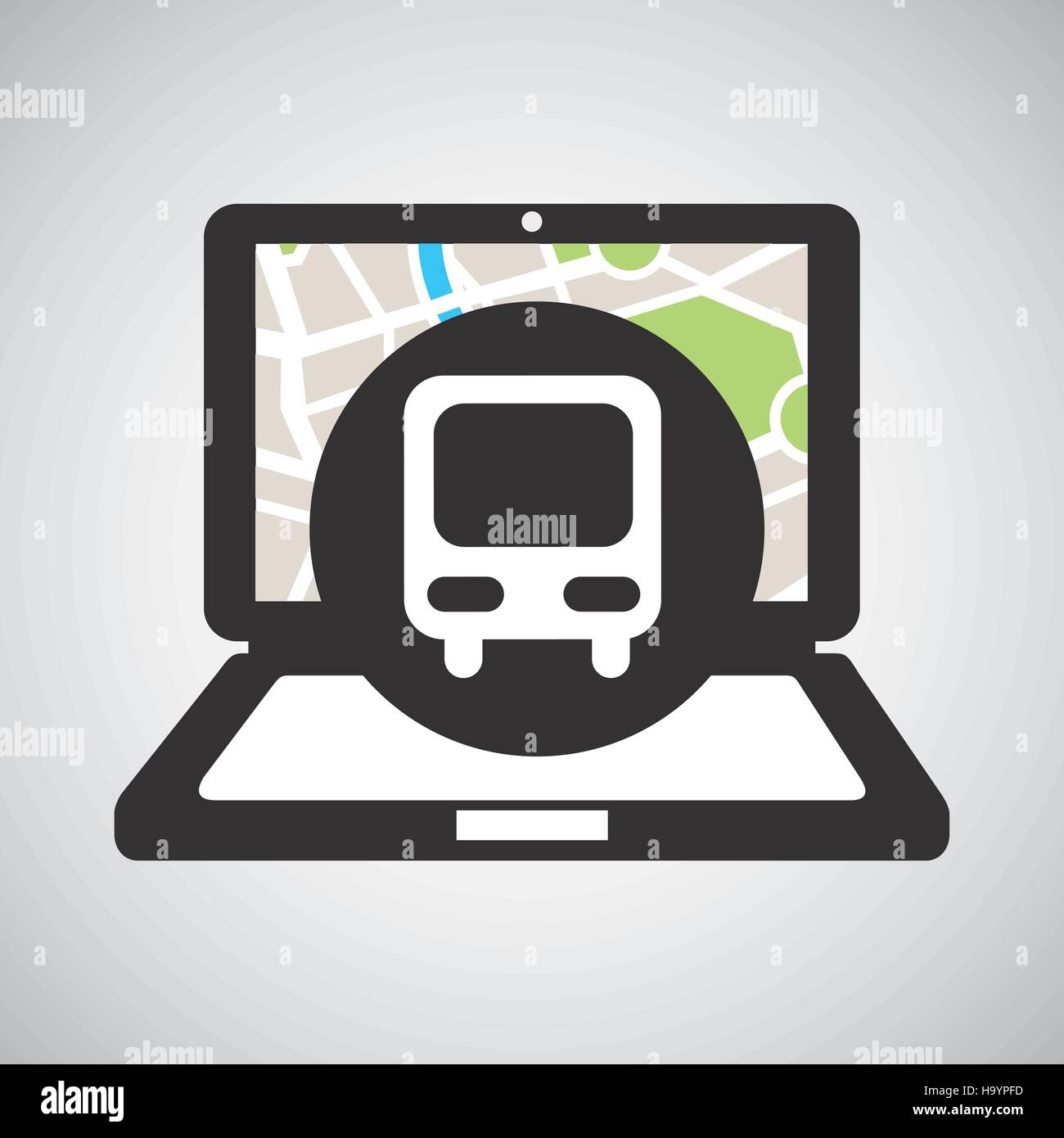 train laptop map gps vector illustration eps 10 Stock Vector Image ...