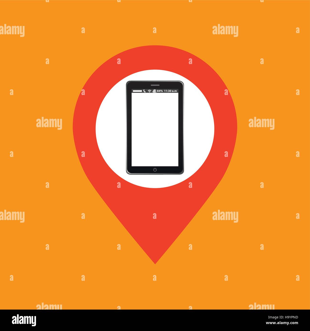 pointer map mobile phone navigation vector illustration eps 10 Stock ...