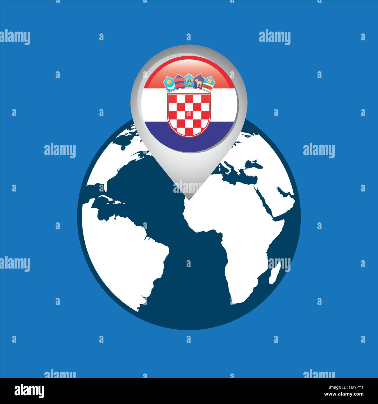 world map with pointer flag vector illustration eps 10 Stock Vector ...