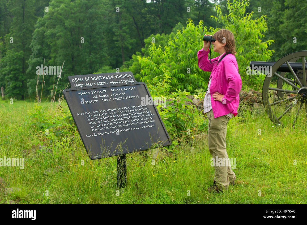 Hood's Division sign, Gettysburg National Military Park, Pennsylvania Stock Photo