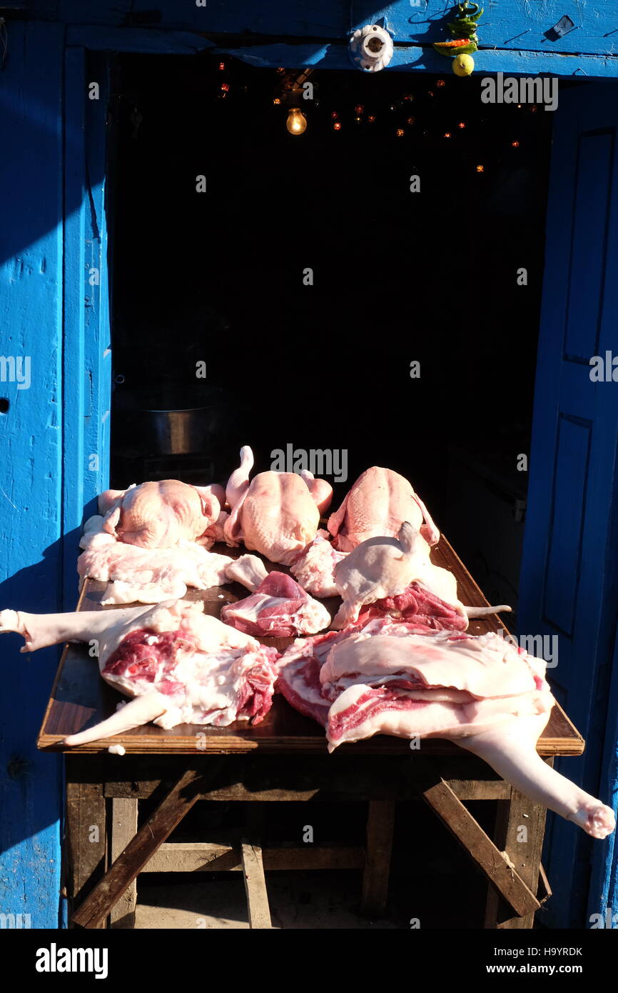 goat meat for sale in Kathmandu,nepal Stock Photo Alamy
