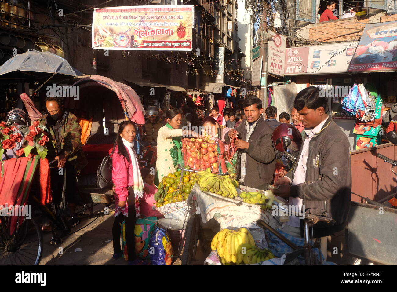 kathmandu during the Tihar festival nov. 2016 Stock Photo