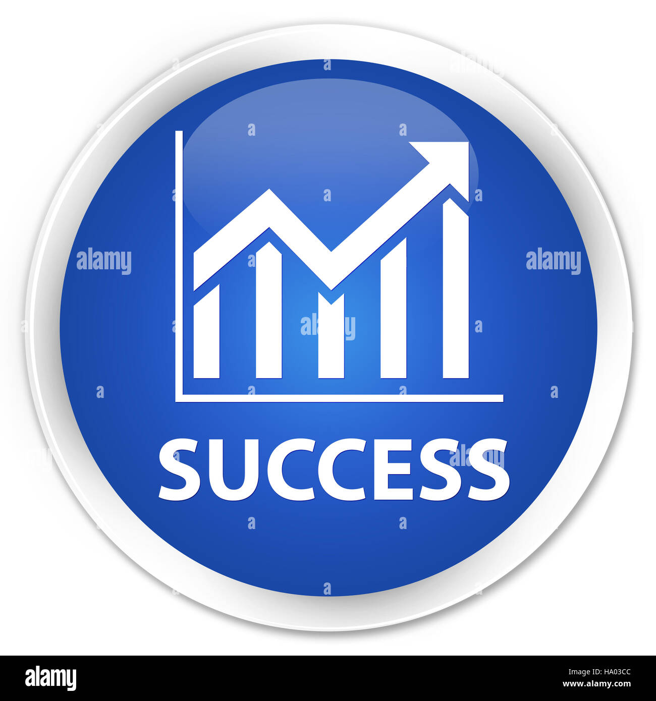Success (statistics icon) isolated on premium blue round button ...