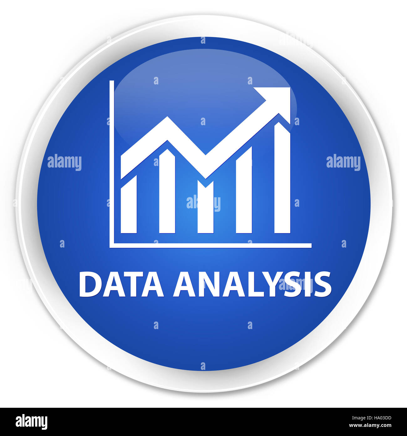 Data analysis (statistics icon) isolated on premium blue round button ...