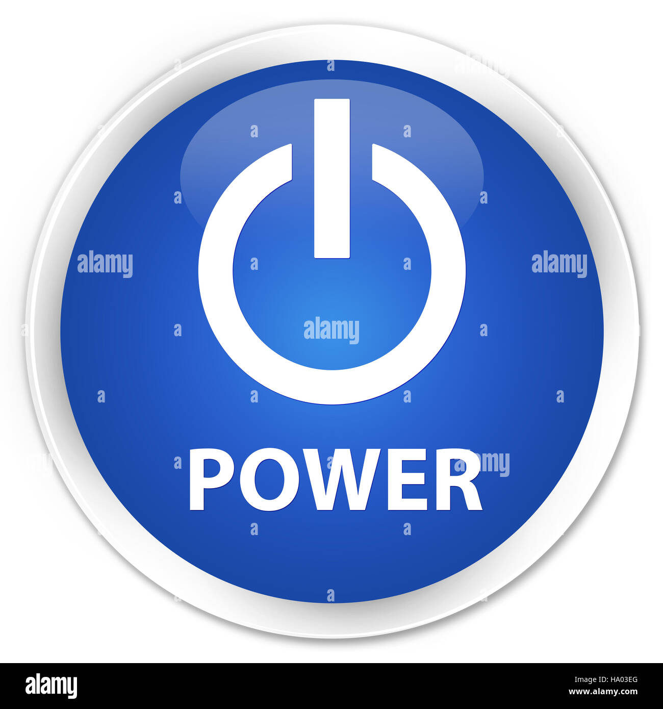 Power isolated on premium blue round button abstract illustration Stock ...